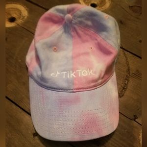 Tiktok Hat - Blue and Pink Tie Dye Style Adjustable Baseball Cap